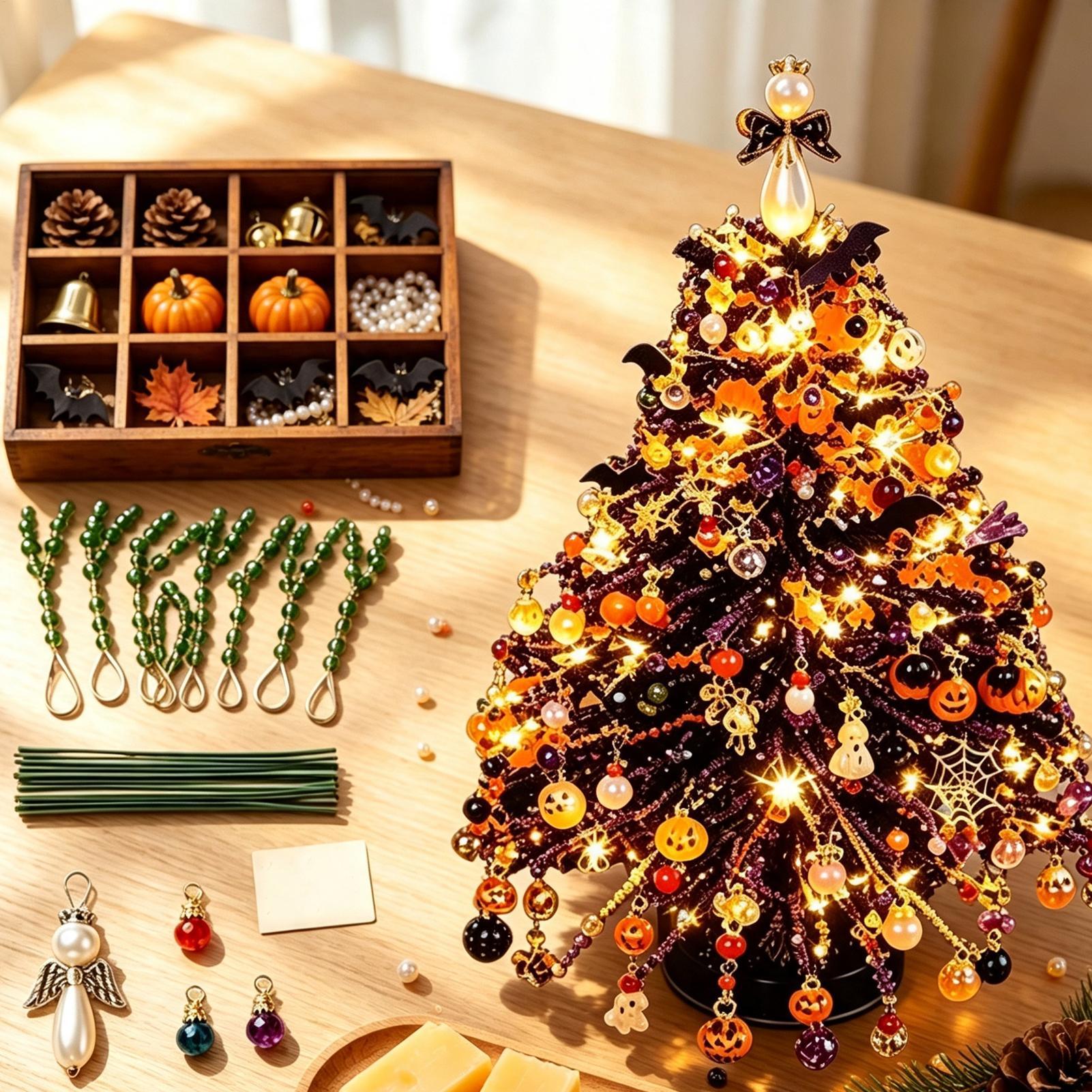 Art Craft Kits For Kids - Beaded Christmas Tree Kit Shiny Festive