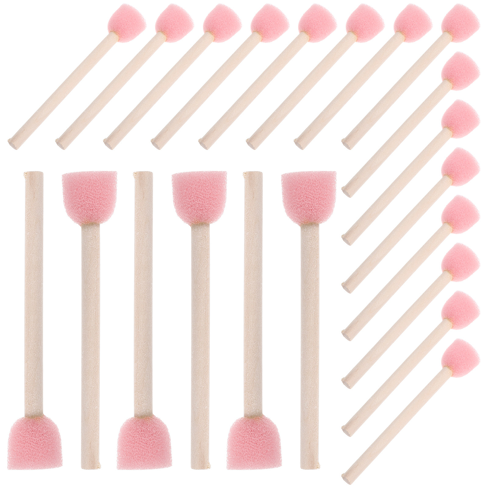 Art Craft For Preschoolers - Round Sponge Brushes 40 Piece Wooden