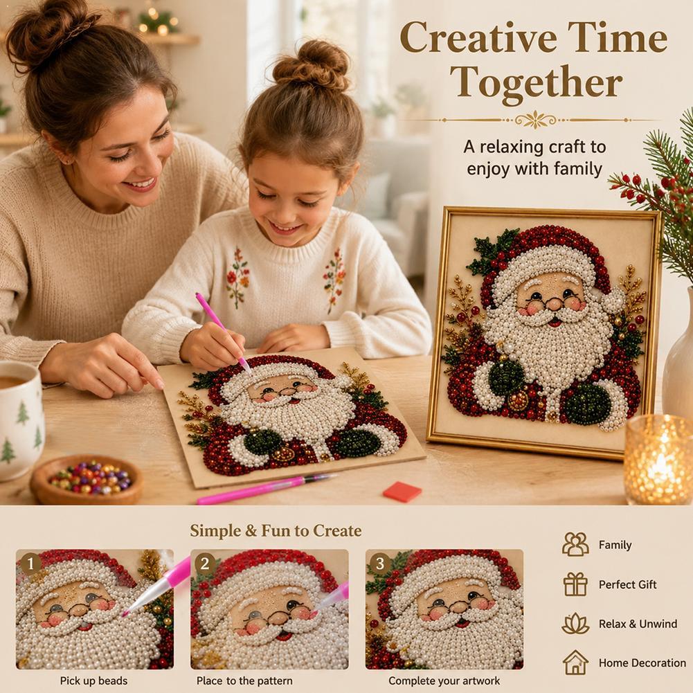 Christmas Santa Claus Pearl Ar - огляд і ціна Art Craft Kits For Kids