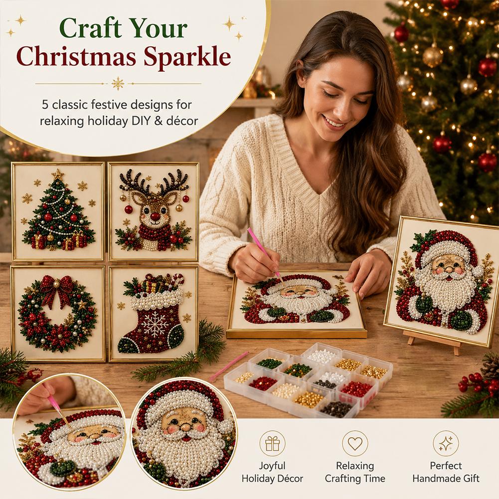 Christmas Santa Claus Pearl Ar - огляд і ціна Art Craft Kits For Kids