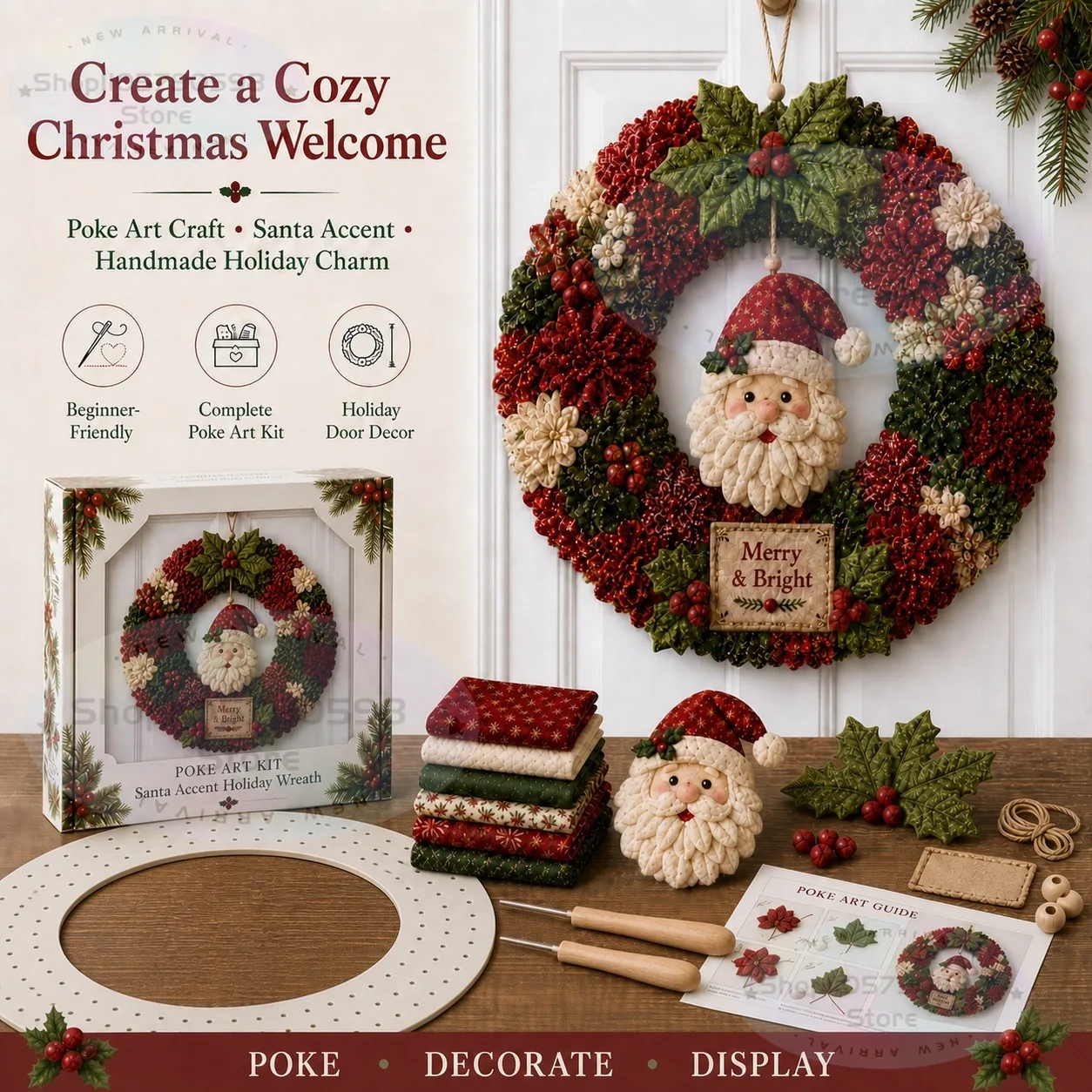 2026 3D Fabric Poke Wreath DIY - огляд і ціна Art Craft & Architecture