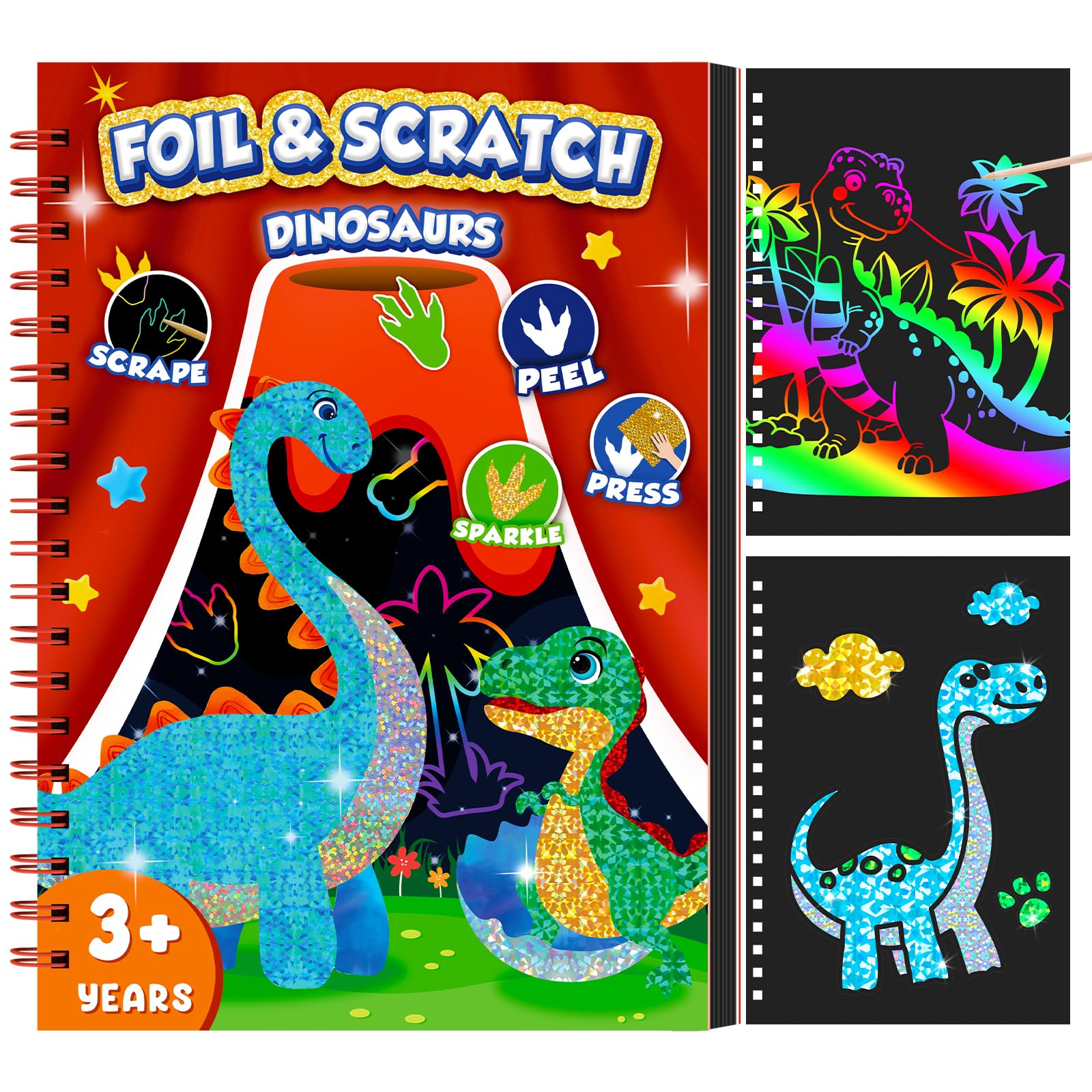 Dinosaur Scratch Art Book for  - огляд і ціна Art Craft Kits For Kids
