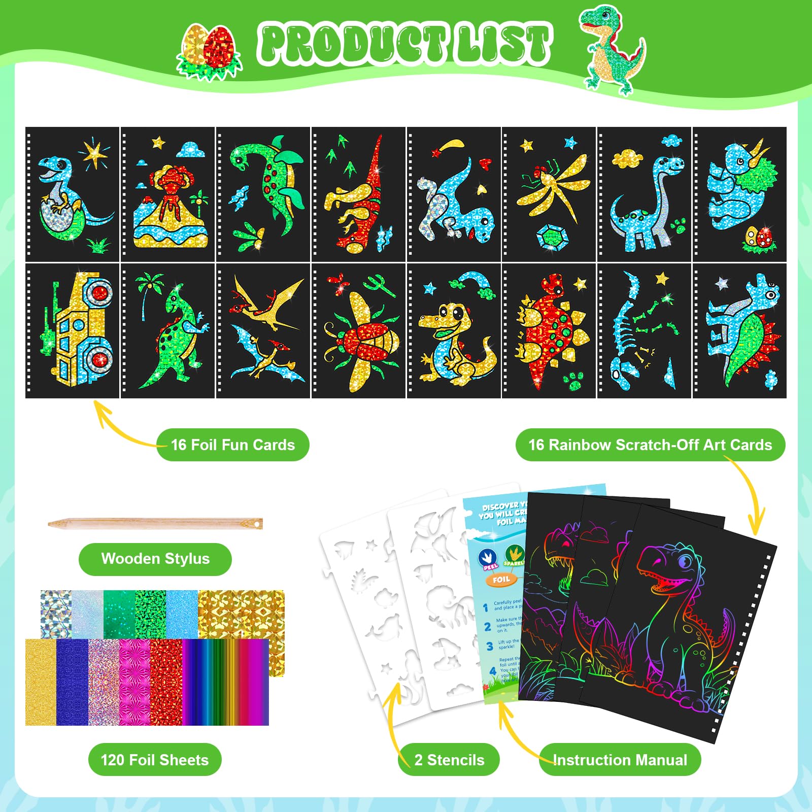 Dinosaur Scratch Art Book for  - огляд і ціна Art Craft Kits For Kids
