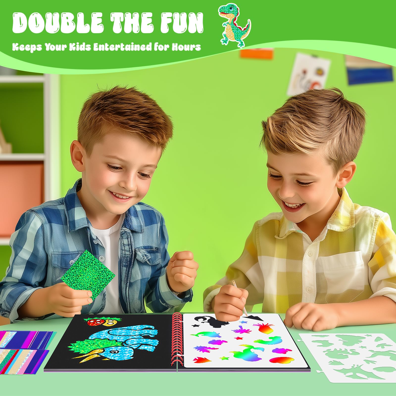 Dinosaur Scratch Art Book for  - огляд і ціна Art Craft Kits For Kids