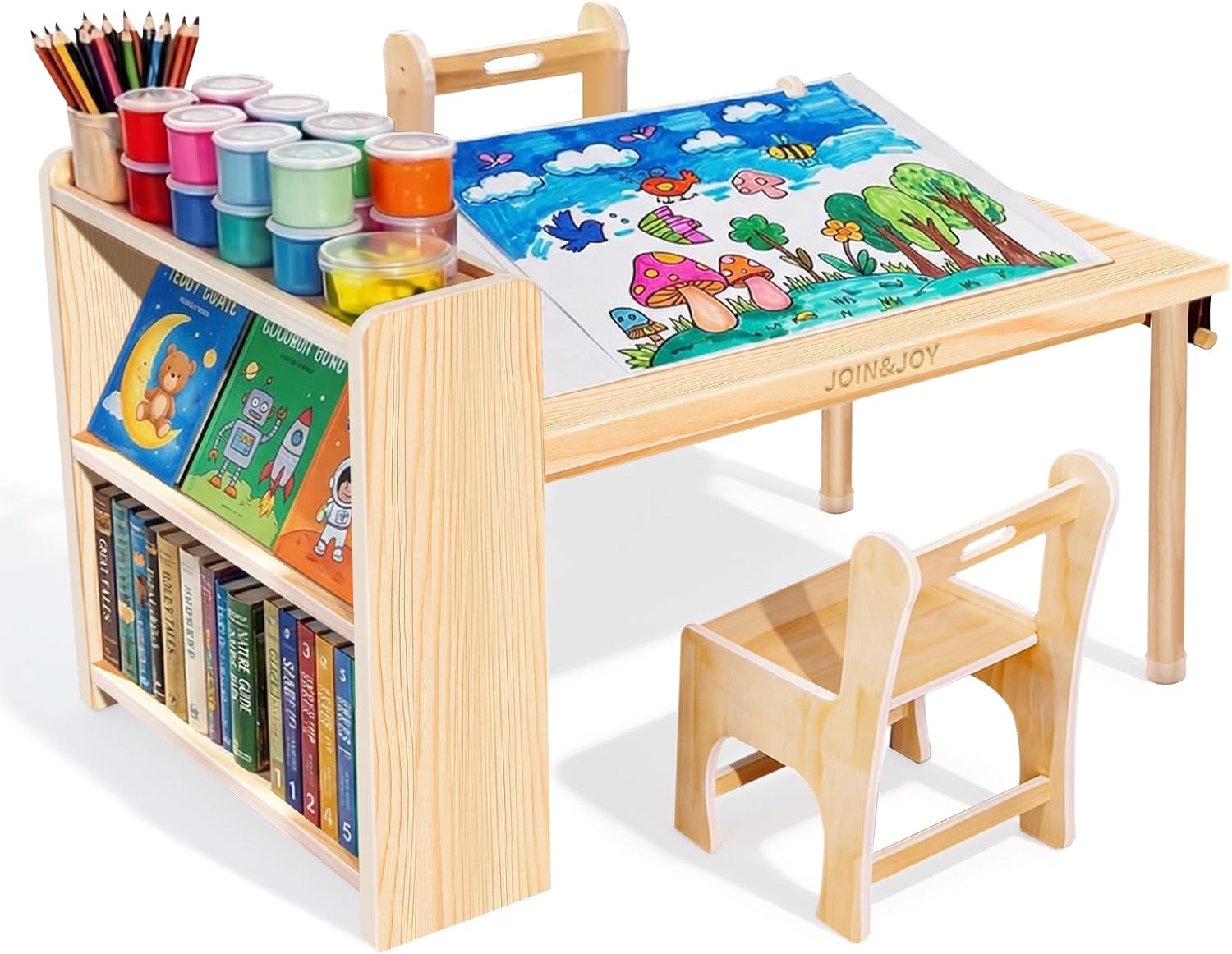 Kids Wooden Art Table 2 Chair  - огляд і ціна Art Craft Toddlers