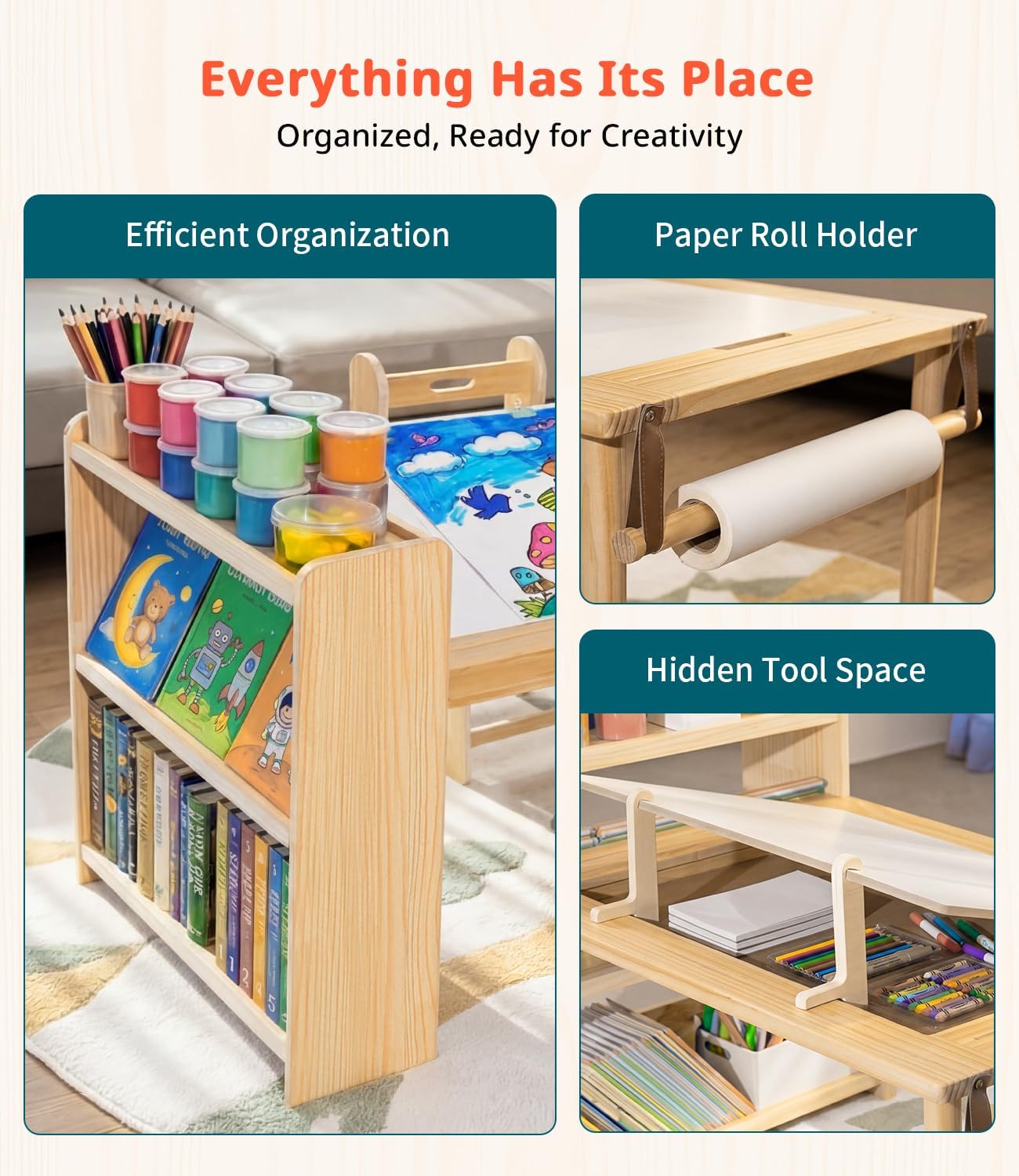 Kids Wooden Art Table 2 Chair  - огляд і ціна Art Craft Toddlers