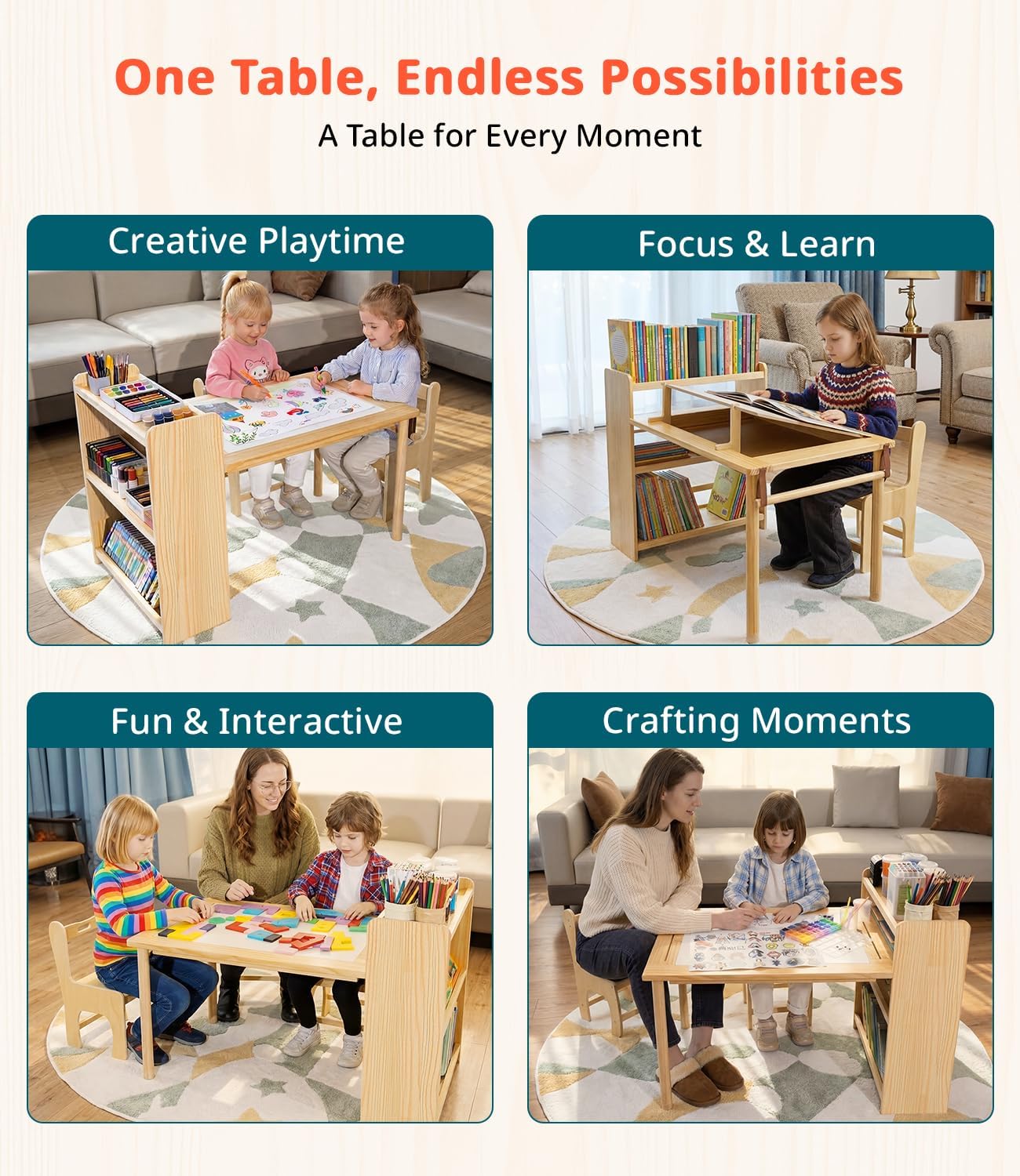 Kids Wooden Art Table 2 Chair  - огляд і ціна Art Craft Toddlers