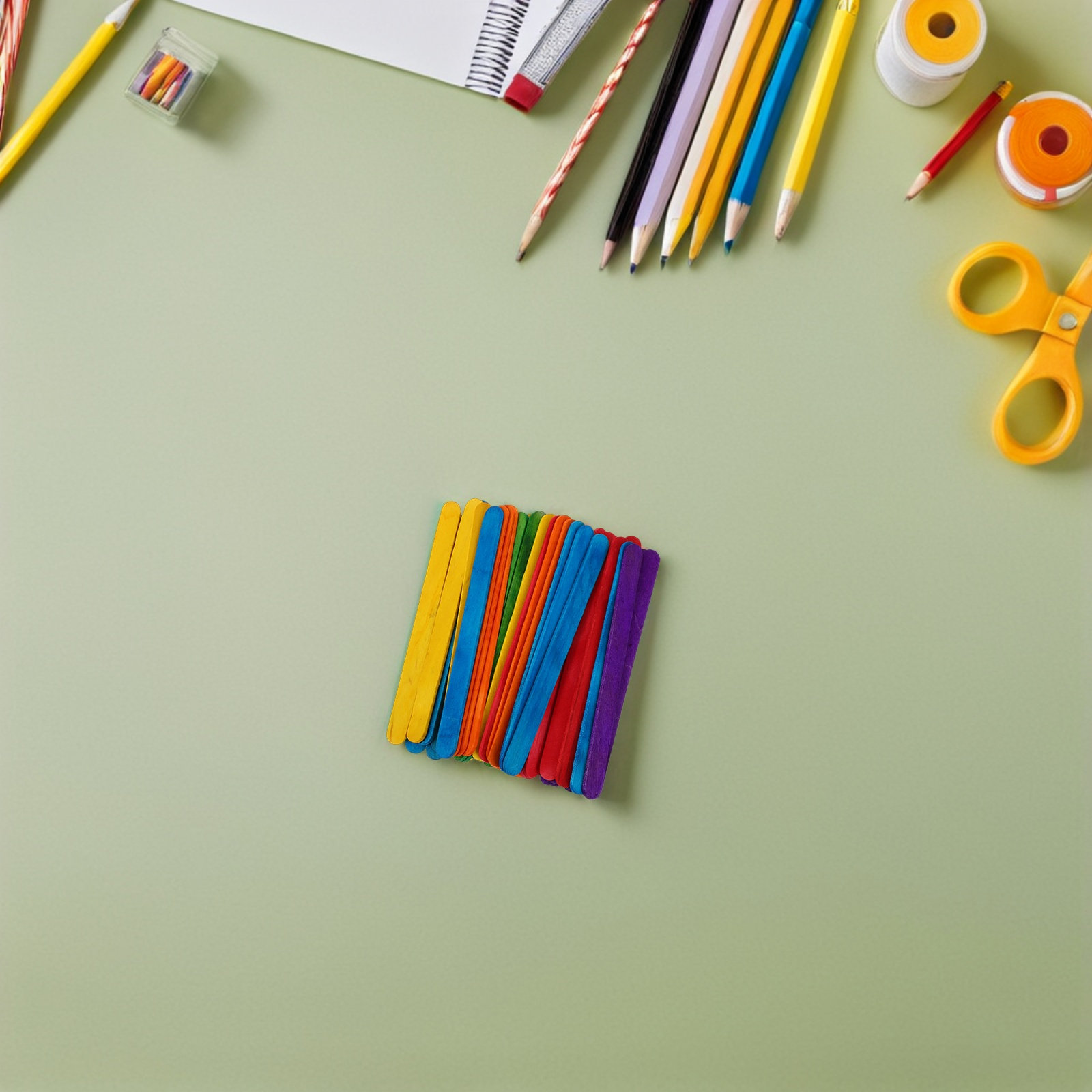 500Pcs Colored Wooden Craft St - огляд і ціна Art Craft Kids