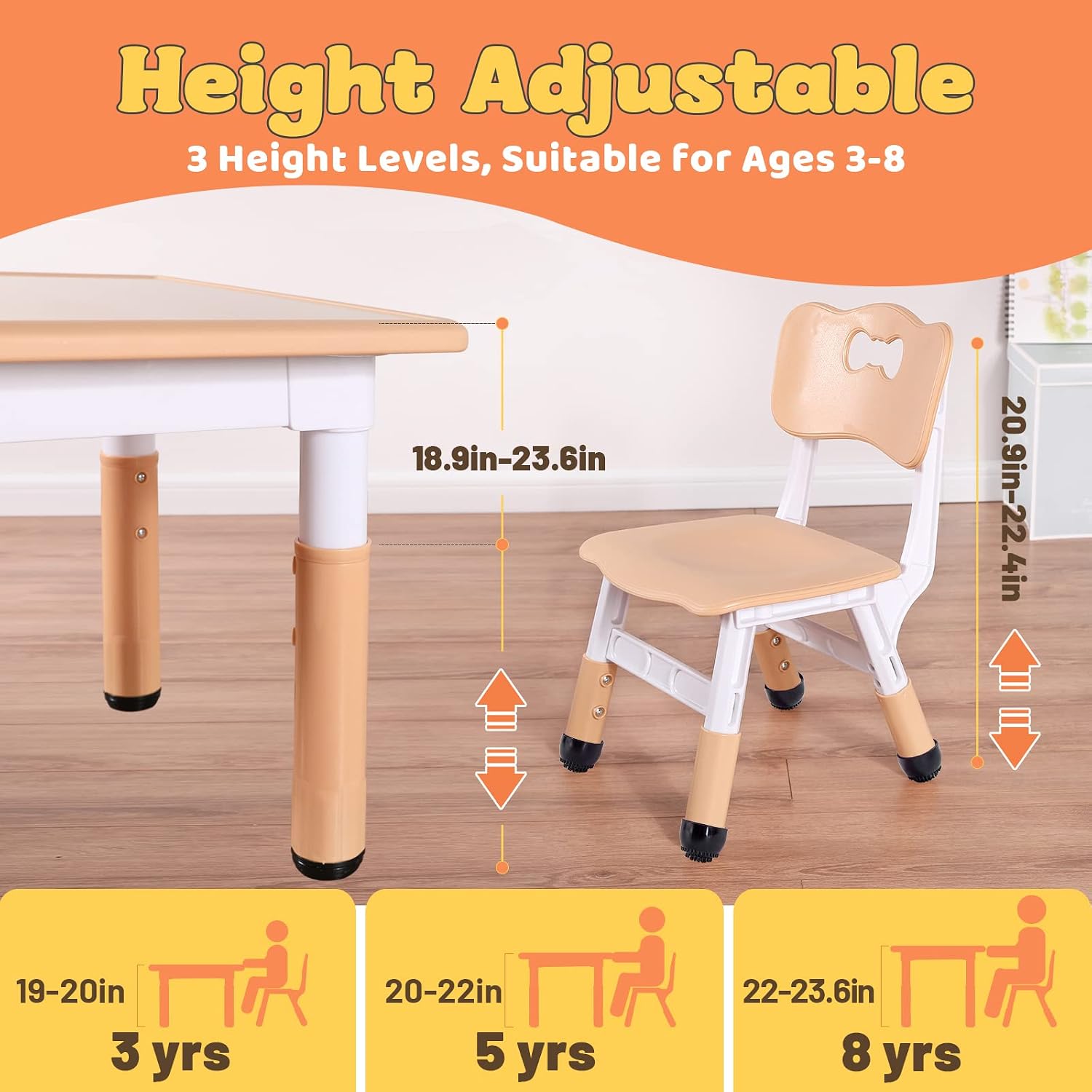 Kids Table and 2 Chairs Set, H - огляд і ціна Art Craft Toddlers
