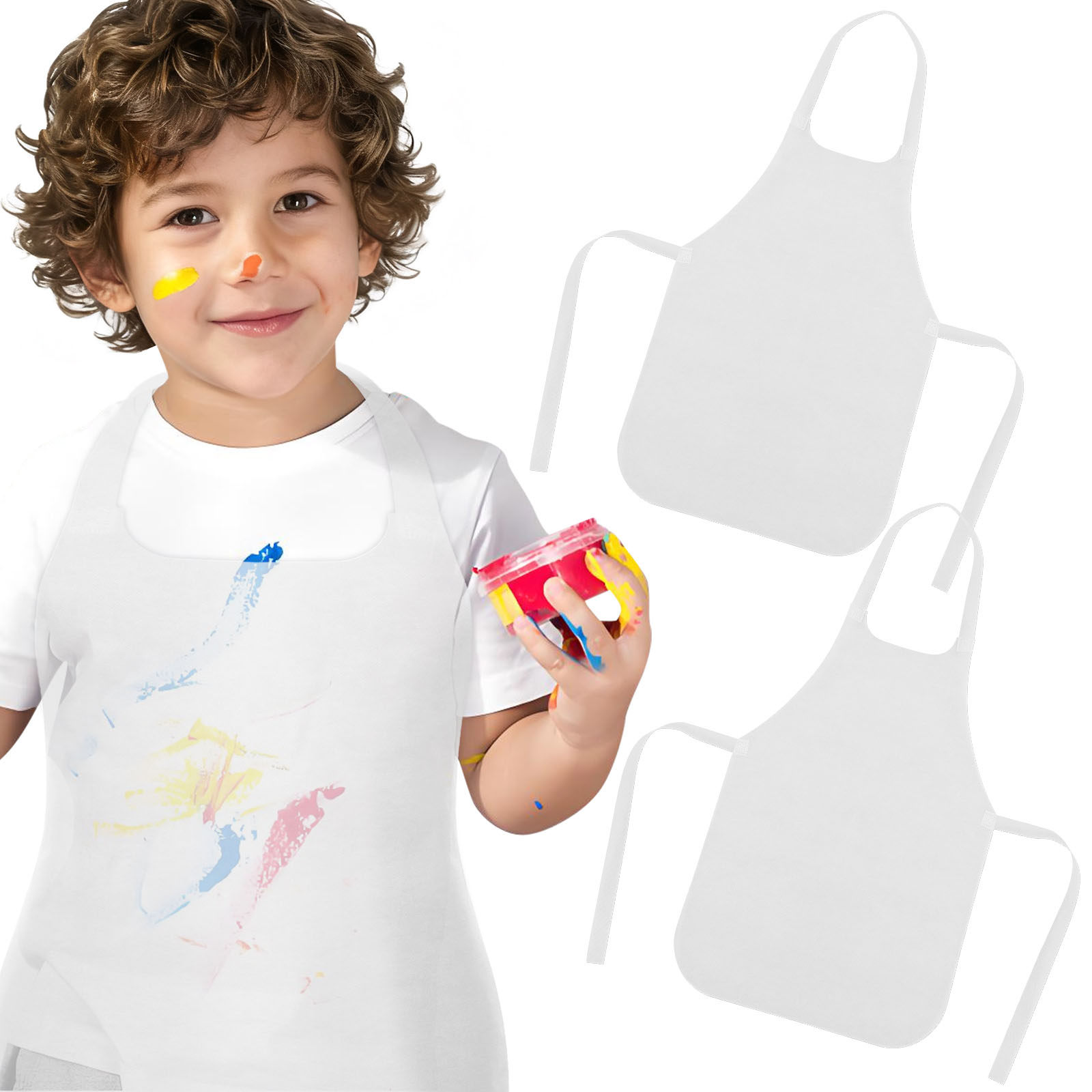 10Pcs White Kids Aprons Waterp - огляд і ціна Art Craft Toddlers