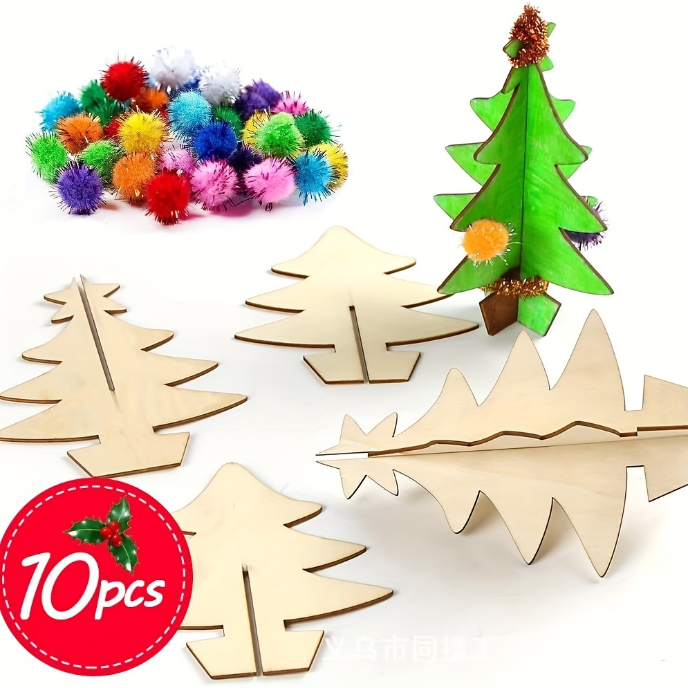 70pcs, DIY Wooden Christmas Tr - огляд і ціна Art Craft Event