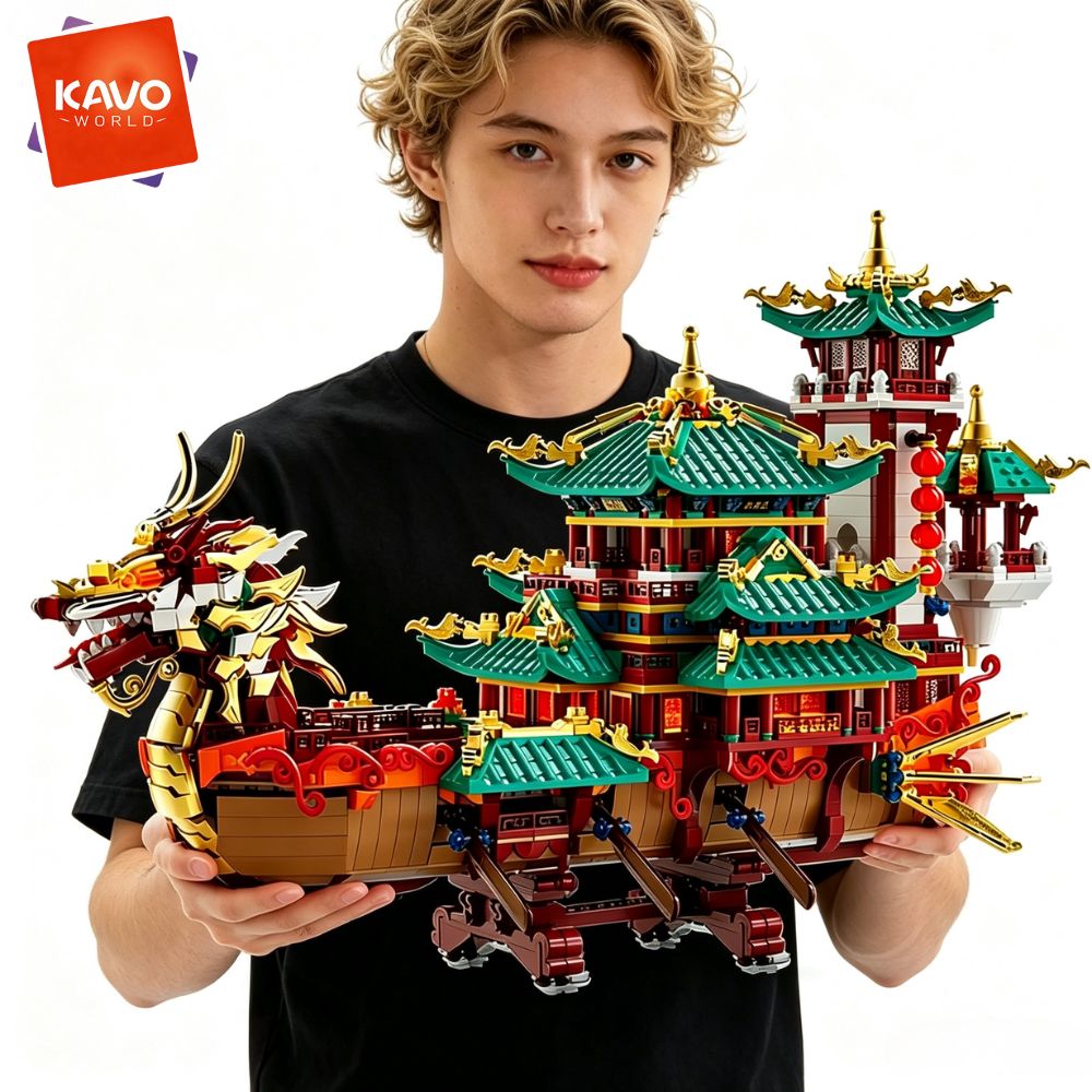 KAVOWORLD 2453pcs Dragon Boat  - огляд і ціна Exhibition Of Art And Craft
