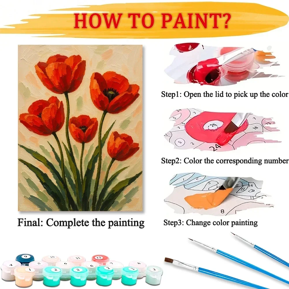 Tulip Diy Art Paint By Numbers - огляд і ціна Art And Craft Valentine